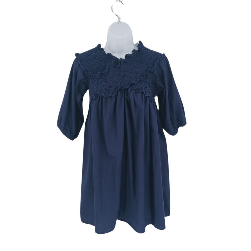 Vasna Blue Smocked Criss Cross Mini Dress Sz XL